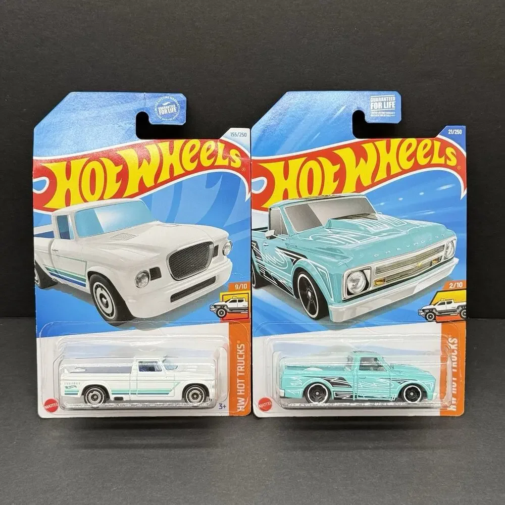 Hot Wheels HW Hot Trucks 2/10 '67 Chevy C10 & 63 Studebaker Champ 9/10 Diecast